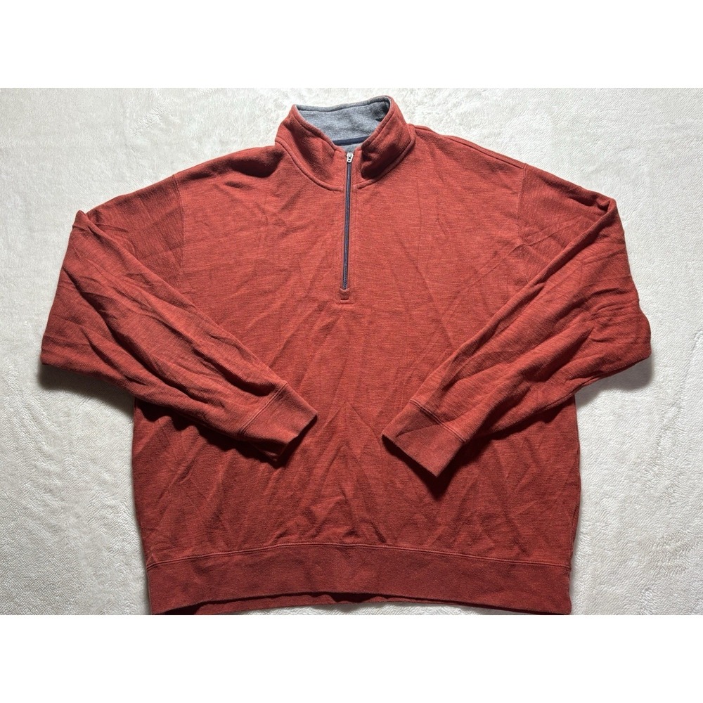 Orvis Outdoor Quarter Zip Burnt Orange Size XL Long Sleeve